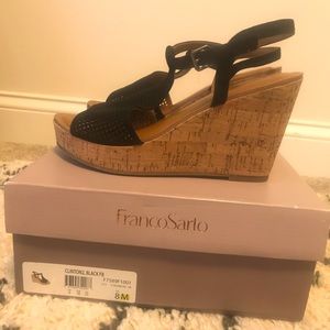 Black Franco Sarto wedges, NWT, size 8